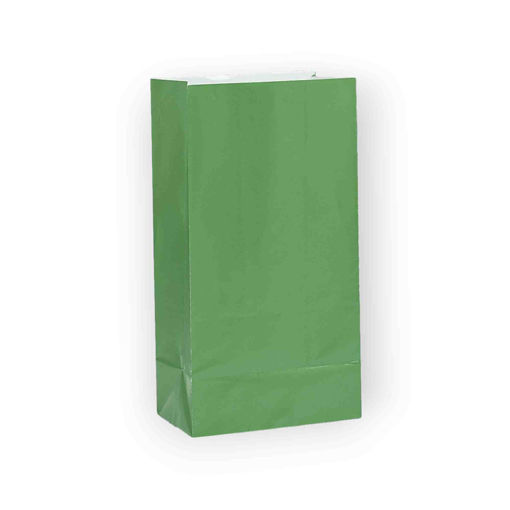 Picture of PAPER PARTY BAGS GREEN - 12 PACK